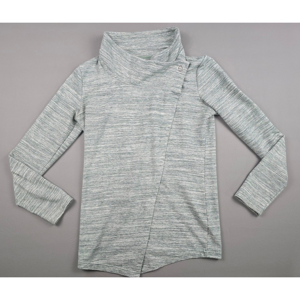 Danskin Womens Space Dye Asymmetrical Wrap Pullover Sage Green Style 6744 M